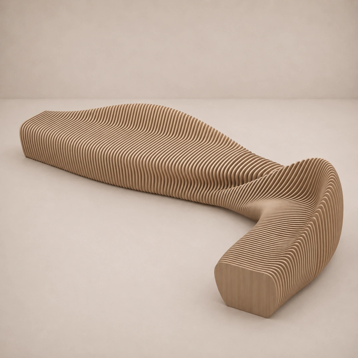 Elbow Bench by FormTech, birch plywood