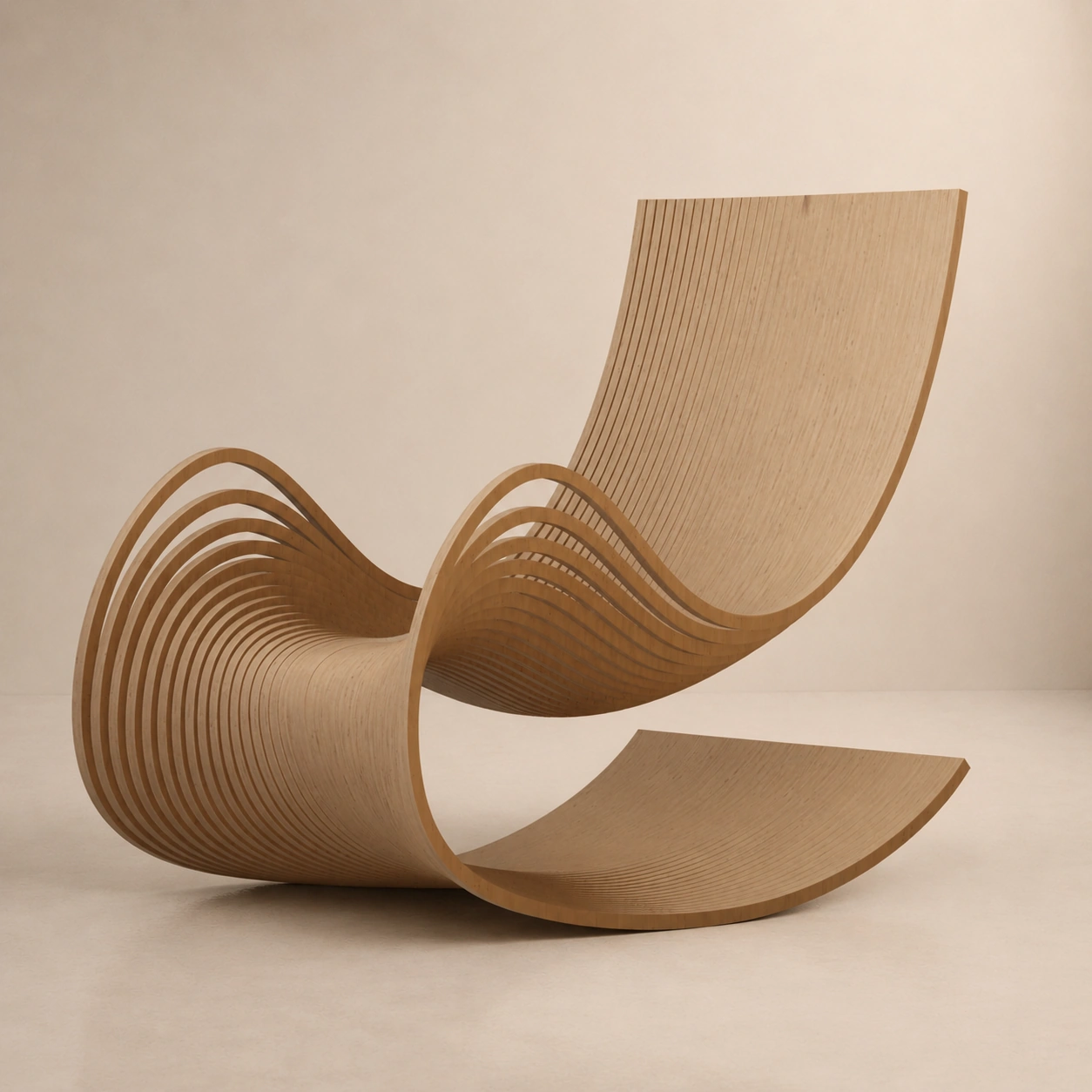 Sora Rocking chair by FormTech, birch plywood